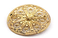 800 silver Israel Hebrew Jewish round pin brooch disc vintage filigree 6.8g