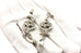 costume fashion white rhinestone drop dangle stud earrings 11g 2.25 inch estate