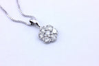14k white gold 0.57ctw round brilliant diamond rosette pendant 0.6g new 0.5 inch