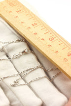 14k white gold dia-cut oval rolo cable chain necklace 16 inch 1.4mm 2.48g new