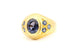 18k yellow gold purple spinel blue sapphire ring size 12.75 band 9.41g estate