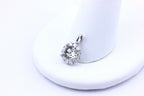 14k white gold 0.32ctw circle halo pendant 5.5mm round center semi mount 1.22g