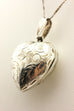 sterling silver 22 inch twist serpentine chain heart locket necklace 8.3g estate