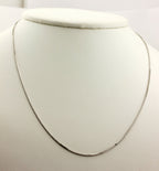 14k white gold box link 1.9g 16 inch 0.9mm chain necklace lobster clasp new