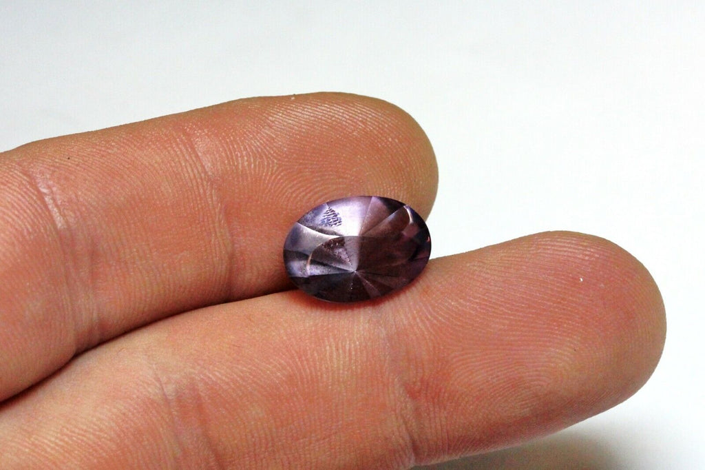 purple amethyst 6.33ct oval fancy swirl top gemstone yin yang 14.80x10.90x8.80mm