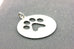 RS 925 sterling silver dog paw pendant charm disc 1 inch 3.2g vintage estate