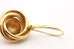 14k yellow gold leverback earring 13.5mm 1.1g swirl single individual estate