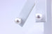 14k white gold round white pearl stud earrings 7.25-7.30mm new pierced