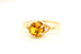 14k yellow gold three stone ring yellow sapphire diamond size 7 3.50g vintage