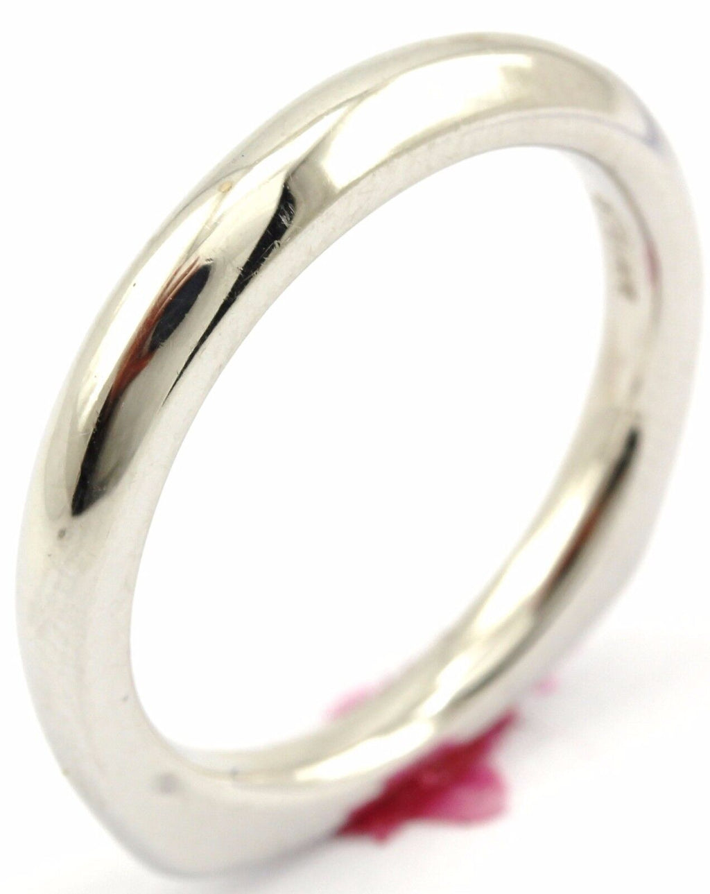 Women's 14k white gold size 7 square bottom wedding band 3.3mm comfort ring 4.95grams