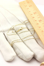 14k gold two tone razo chain necklace lobster 16 inch 0.9mm 2.29g new