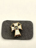 10k yellow gold fraternal cross pin brooch vintage estate 0.5inch 2.2g