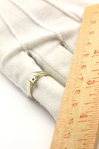 14k white gold 4mm flat cathedral engagement ring setting no head size 6.5 3.62g