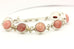 sterling silver pink rhodochrosite toggle bracelet 7 inch adjustable 32.23g