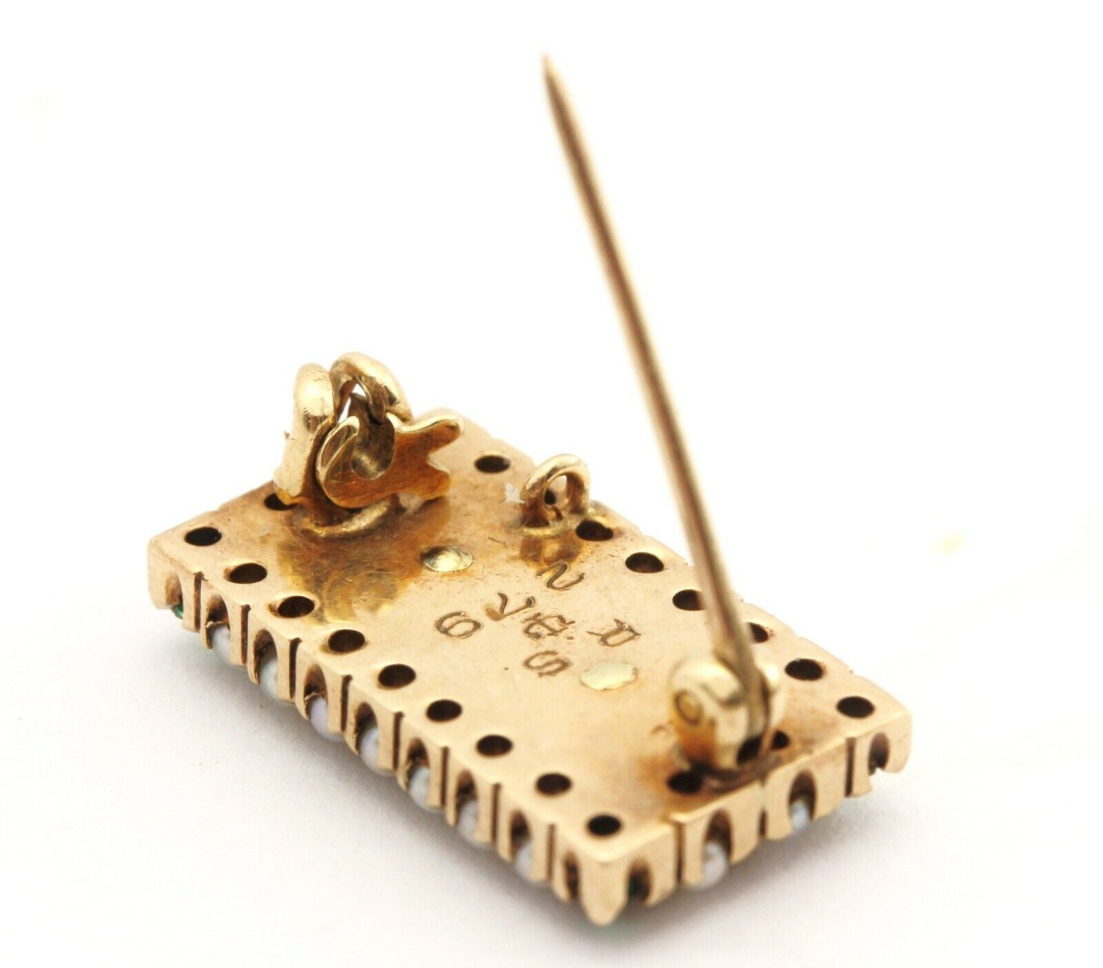 10k yellow gold college pin Tau Epsilon Phi fraternity brooch 0.75 inch 5.06g