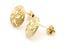 14k yellow gold 10mm sand dollar stud earrings estate 1.49g pierced butterfly