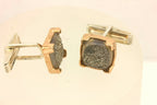 10k rose gold cuff links titanium white quartz druzy 925 sterling silver backs
