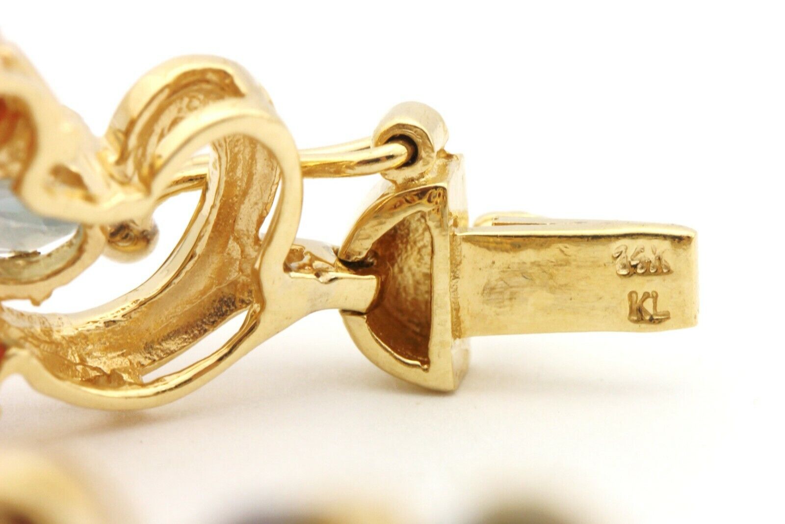 KL 14k yellow gold 23.20ctw 7 inch bracelet garnet mystic topaz 29.09g vintage