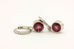 14k white gold rhodolite garnet diamond huggie hoop dangle drop earrings 3.63g