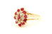 10k yellow gold ruby diamond halo ring split band size 6.75 2.81g vintage estate