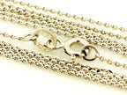 14k white gold oval diamond cut rolo 16" 0.65mm chain spring ring 1.33g Italy