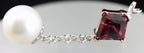 14k rose white gold red Spinel South Sea cultured pearl diamond dangle pendant