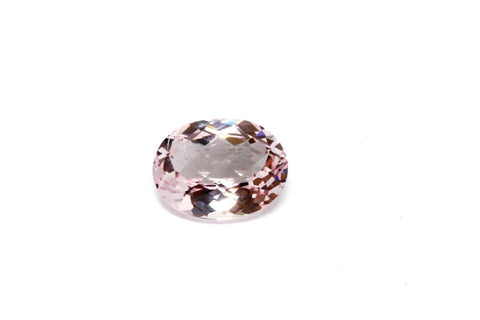 One loose natural pink morganite beryl 2.96ct oval checkerboard cut estate