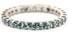 Platinum 1.42ctw blue zircon anniversary eternity wedding band sz 5.75 ring NEW