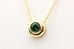14k yellow gold pendant necklace green Tsavorite 18 inch rolo chain lobster 3.1g