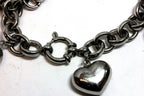 stainless steel puffed heart bracelet 7.5 inch costume fashion estate 44.23g