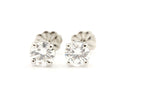 platinum 1.04ctw round brilliant diamond solitaire stud earrings 1.4g