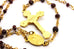 garnet rosary crucifix Czechoslovakia 29 inch necklace 5.5 inch lariat 12.37g
