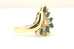 14k yellow gold ring 0.77ctw marquise green emerald 0.04ctw round diamond 4.19g