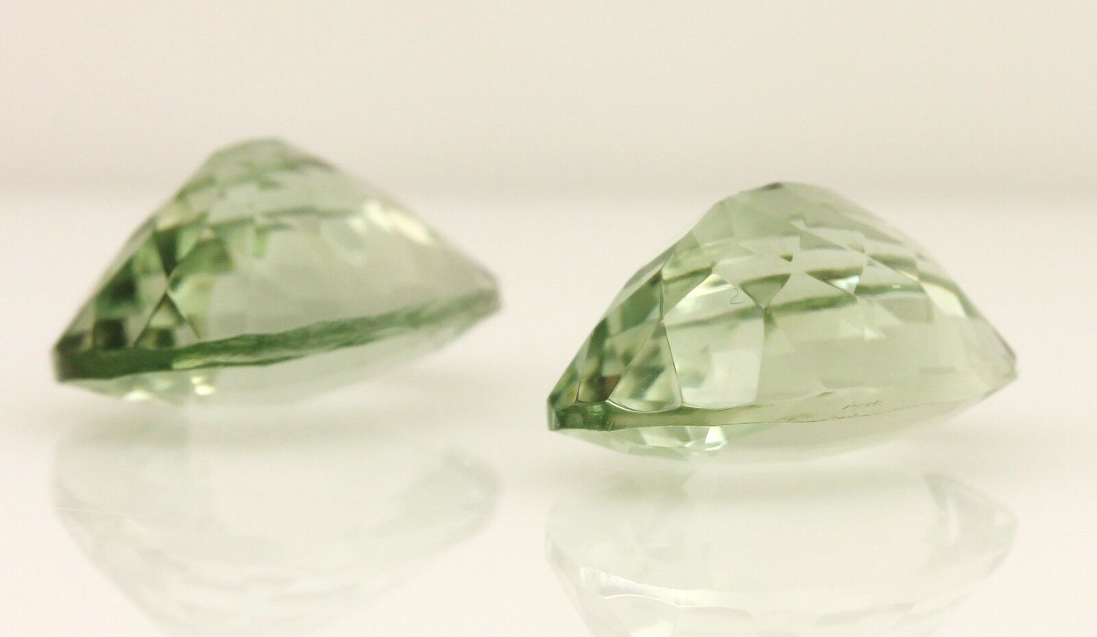 14x10mm oval green amethyst 10.54ctw matched pair (2pcs) loose gemstones new