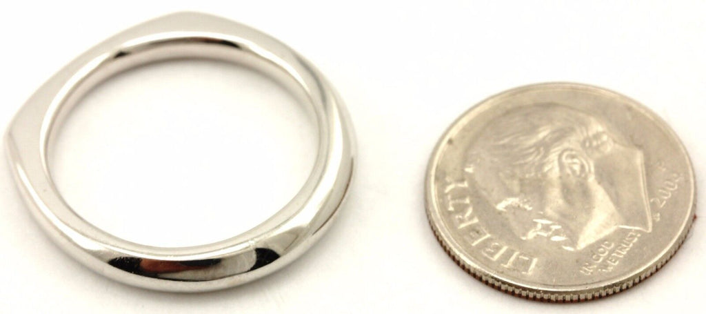 Women's 14k white gold size 7 square bottom wedding band 3.3mm comfort ring 4.95grams