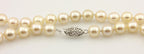 16 inch round cultured pearl strand necklace cream 7-7.5mm 14k white gold clasp