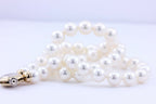 Akoya pearl strand necklace 8mm 18 inch round white 7.5-8m 14k gold clasp estate
