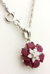 18k white gold red ruby diamond pendant necklace rope chain 5.56g 1.64ctw estate