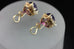 14k yellow gold purple amethyst heart diamond omega pierced earrings estate