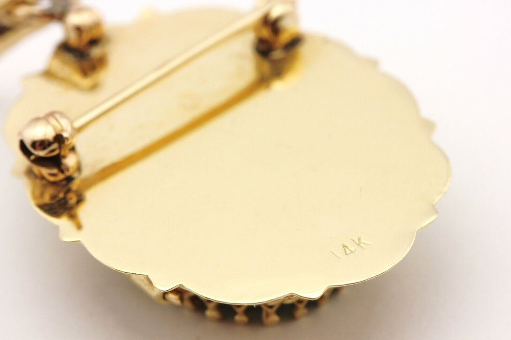 14k yellow gold Moses 10 Commandments locket slide pendant 2 inch 9.30g vintage