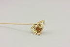 10k yellow gold 6mm pearl 2.5 inch stick pin estate vintage 1.3g
