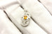 18k 750 white gold yellow sapphire diamond pendant fancy 0.73ctw 3.17g 1 inch