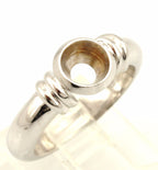 14k white gold 6mm 0.80ct round bezel solitaire engagement ring setting NEW