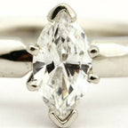 Platinum 0.56ct marquise diamond solitaire engagement ring estate size 6.25 band