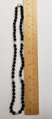 Black Onyx White Pearl 14K Gold Bead rondell Necklace 14k Gold Clasp 19" Vintage