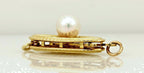 14k yellow gold 13x5mm marquise filigree fish hook 4mm pearl clasp new 0.65g
