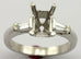 Platinum 3 three stone engagement ring baguette dia 8x6mm rectangular center NEW