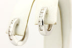 14k white gold 0.28ctw round natural diamond huggie earrings snap closure 4.12g