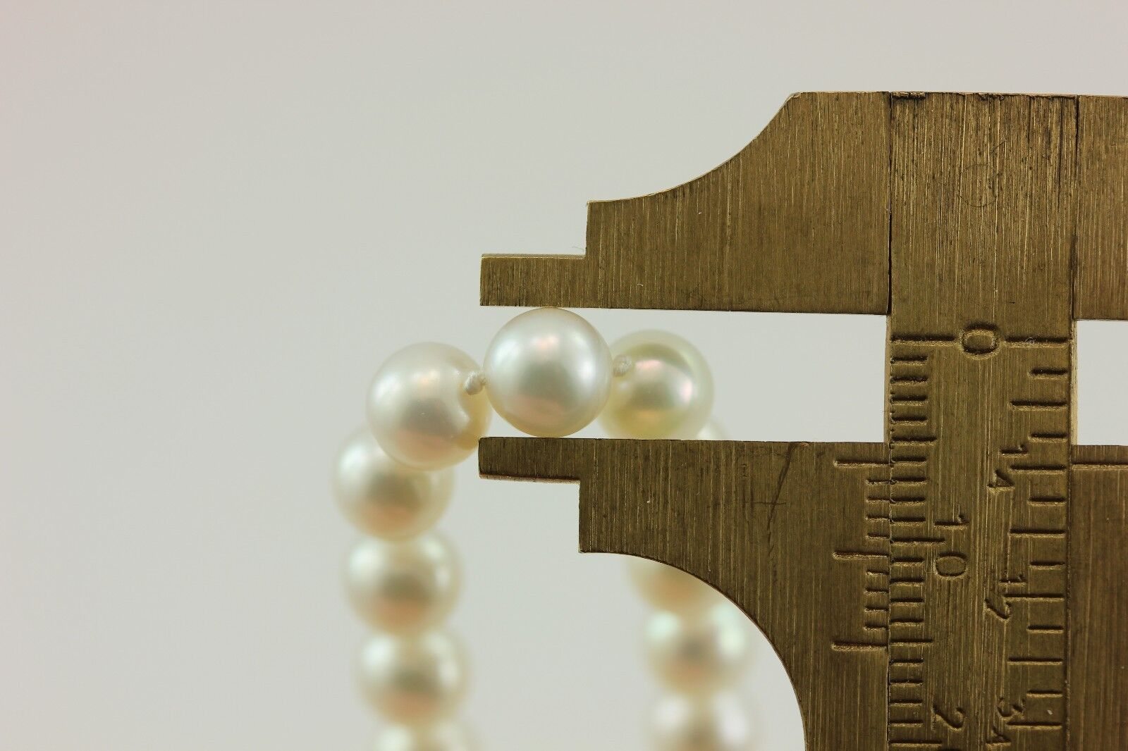 14k white gold 18" 6 mm white round cultured pearl strand necklace NEW