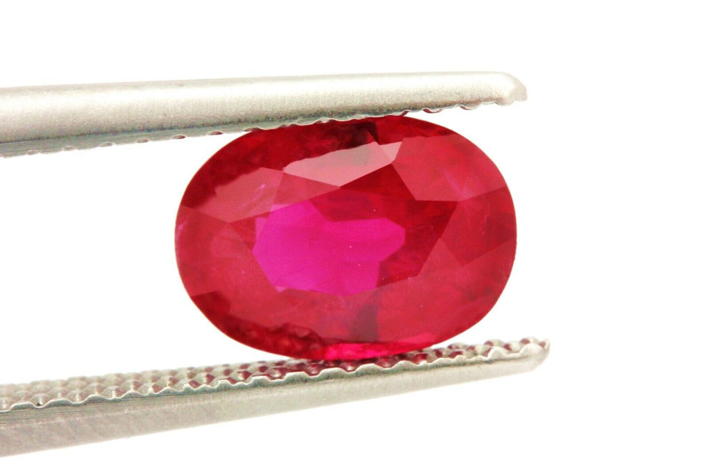 GIA red Burmese Ruby 1.38ct oval cut 8.02x5.76x3.61mm new loose gemstone